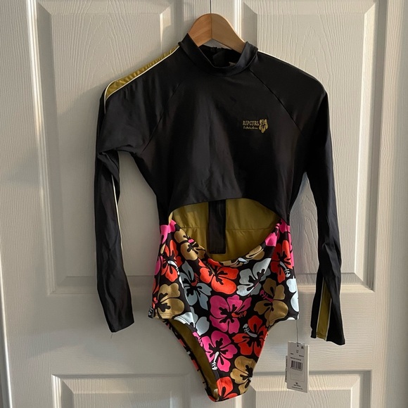 Rip Curl Hibiscus Heat Splice One Piece Surf Suit - Picture 6 of 13